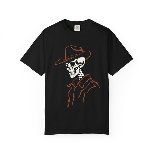 Minimalist Skeleton Cowboy – DarkWildWest Unisex T-Shirt