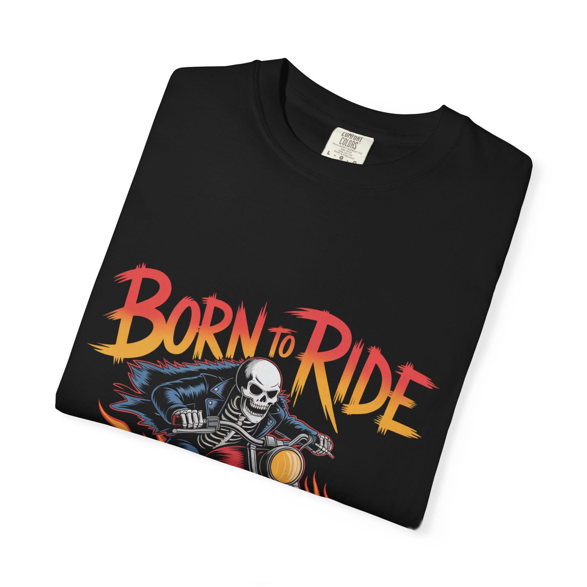 Born to Ride Skeleton Biker – DarkWildWest Unisex T-Shirt