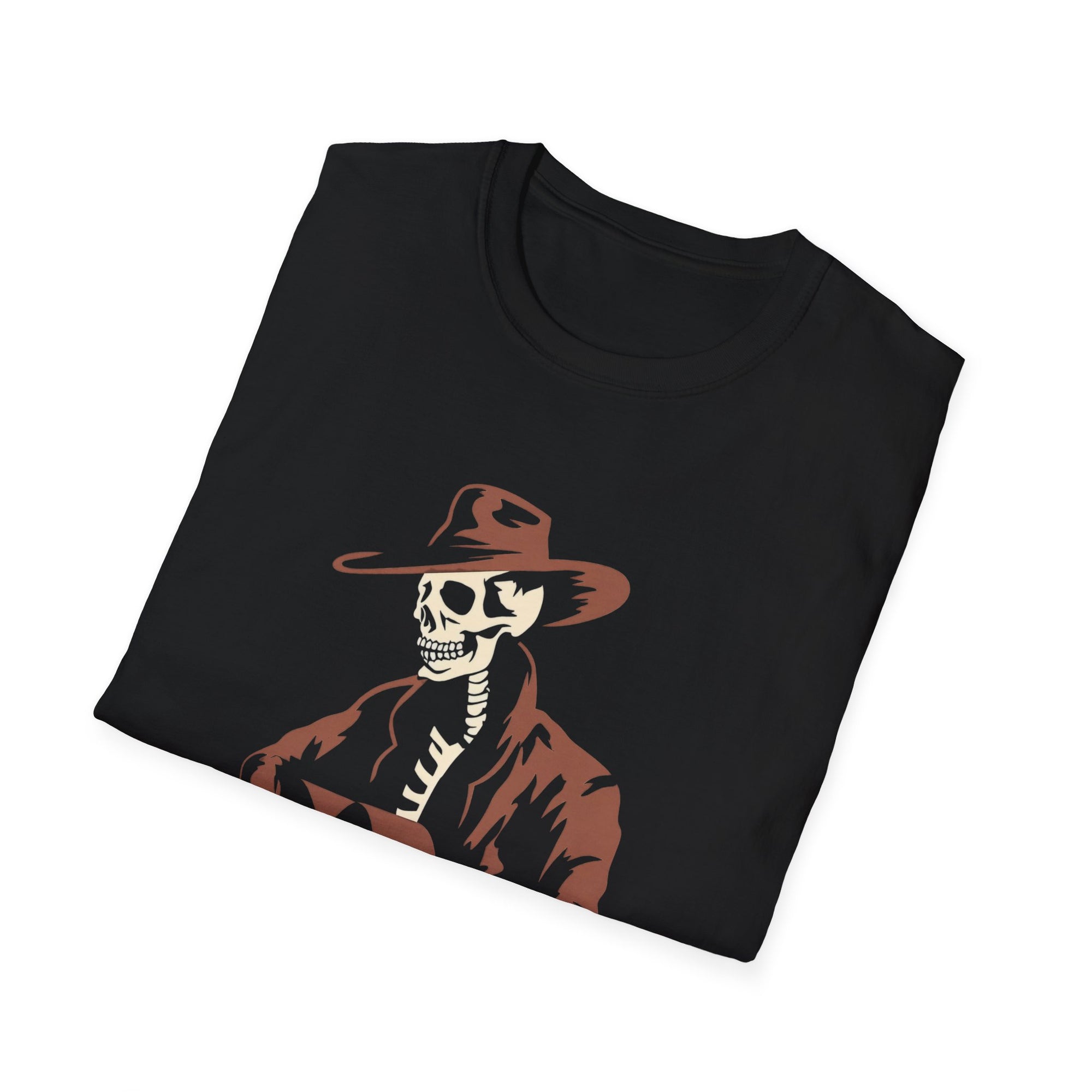 Skeleton Cowboy Playing Guitar – DarkWildWest Unisex T-Shirt