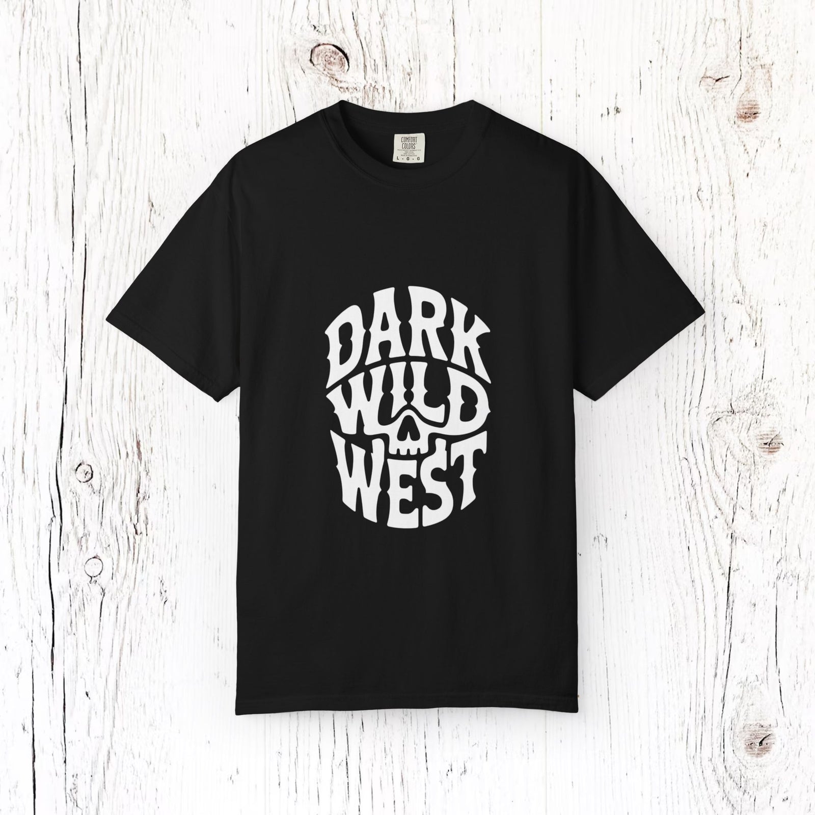 Dark Wild West Skull Logo T-Shirt - Western Outlaw Streetwear Tee