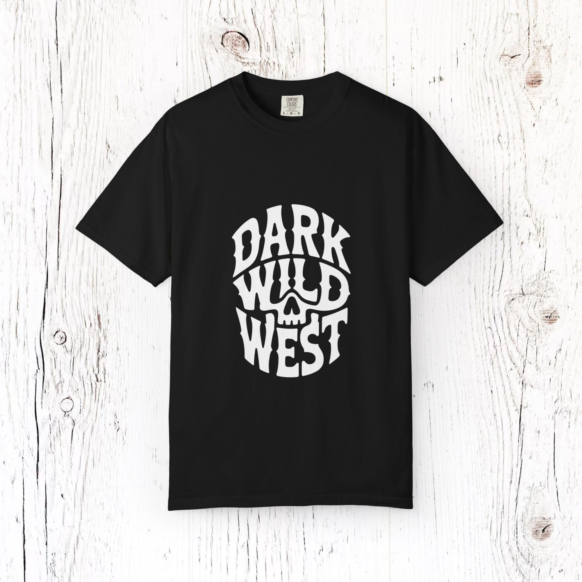 Dark Wild West Skull Logo T-Shirt - Western Outlaw Streetwear Tee