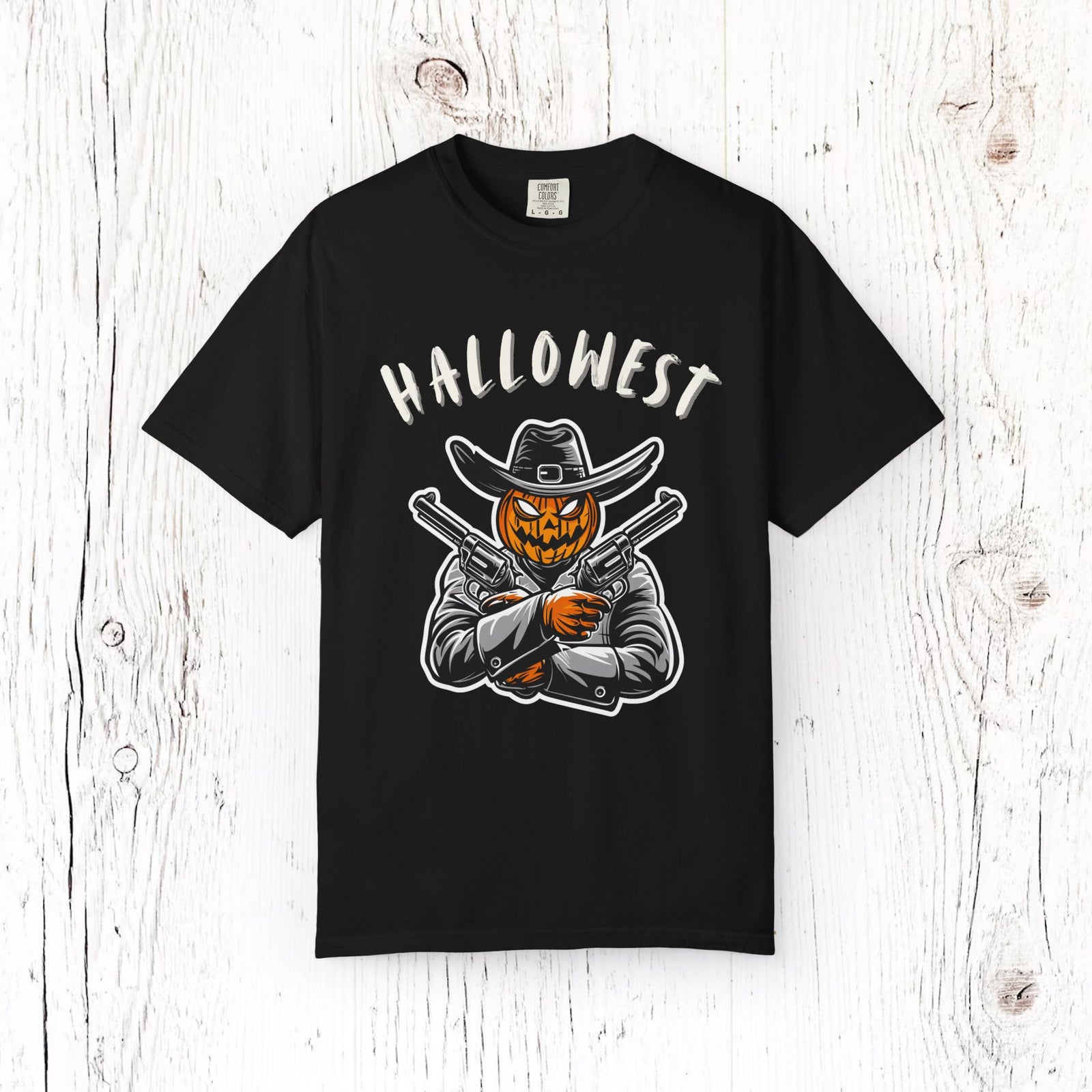 Hallowest Pumpkin Gunslinger – DarkWildWest Unisex T-Shirt