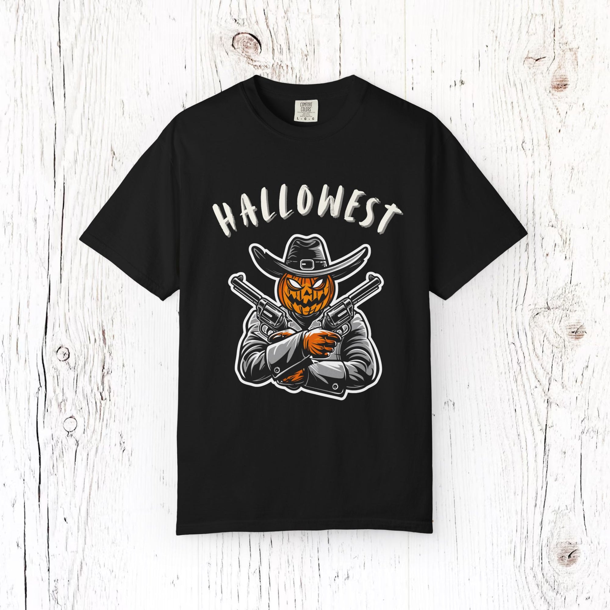 Hallowest Pumpkin Gunslinger – DarkWildWest Unisex T-Shirt