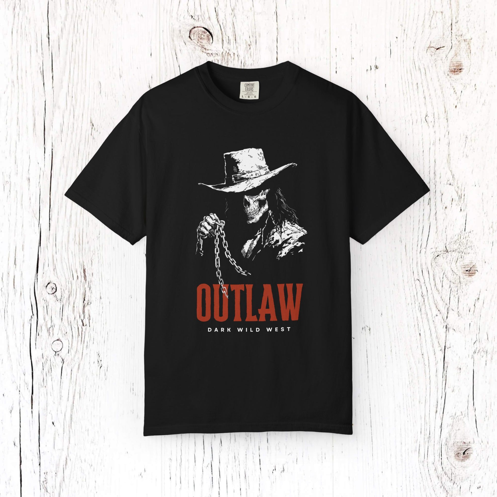 Outlaw Skeleton Cowboy Graphic Tee - DarkWildWest Unisex T-Shirt