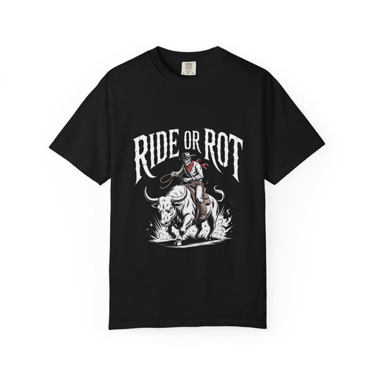 Ride or Rot Skeleton Cowboy – DarkWildWest Unisex T-Shirt