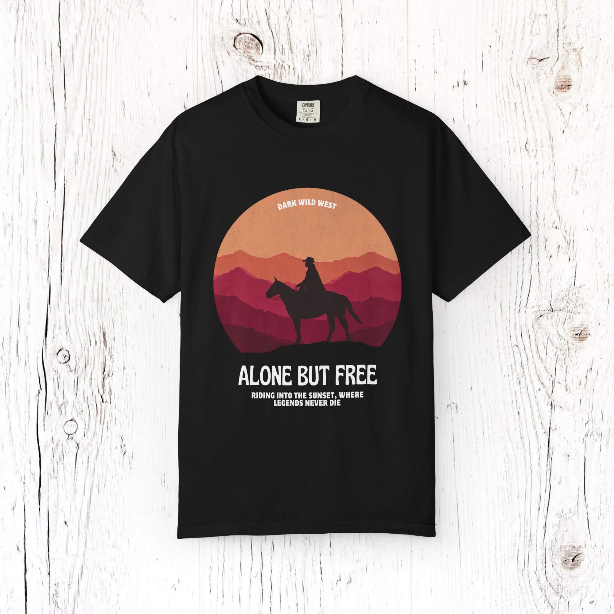 Ride Into the Sunset Cowboy - DarkWildWest Unisex T-Shirt