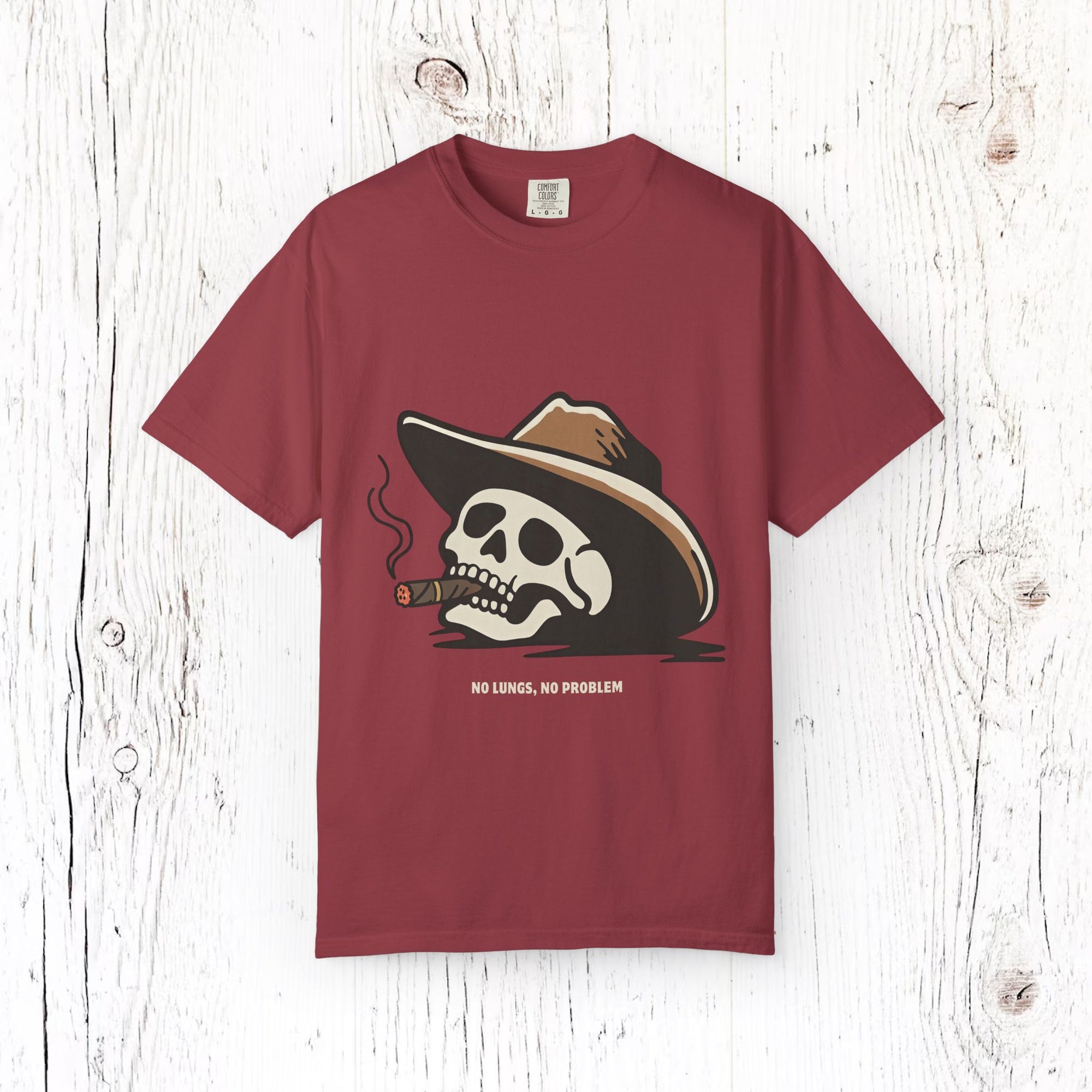 No Lungs, No Problem - Funny Cowboy Skull Unisex T-Shirt