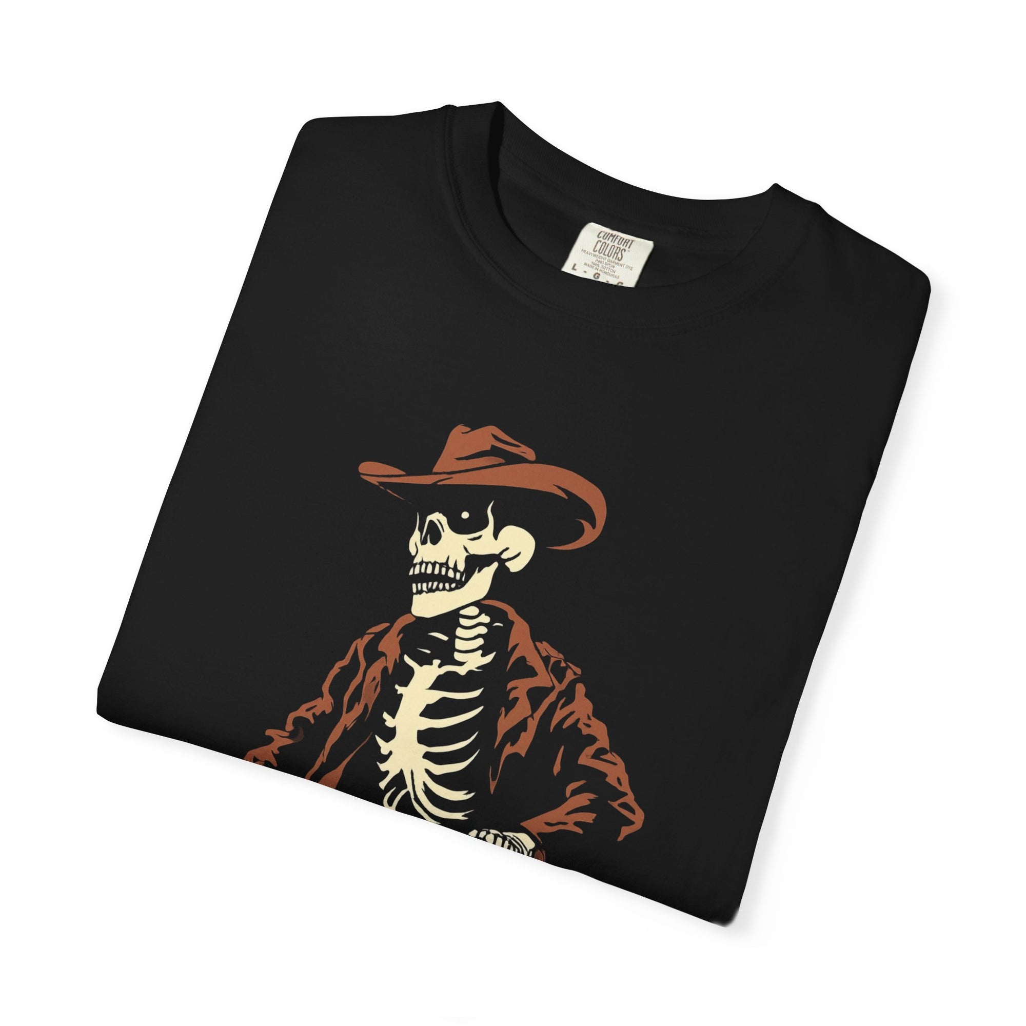 Skeleton Cowboy Riding Motorcycle – DarkWildWest Unisex T-Shirt