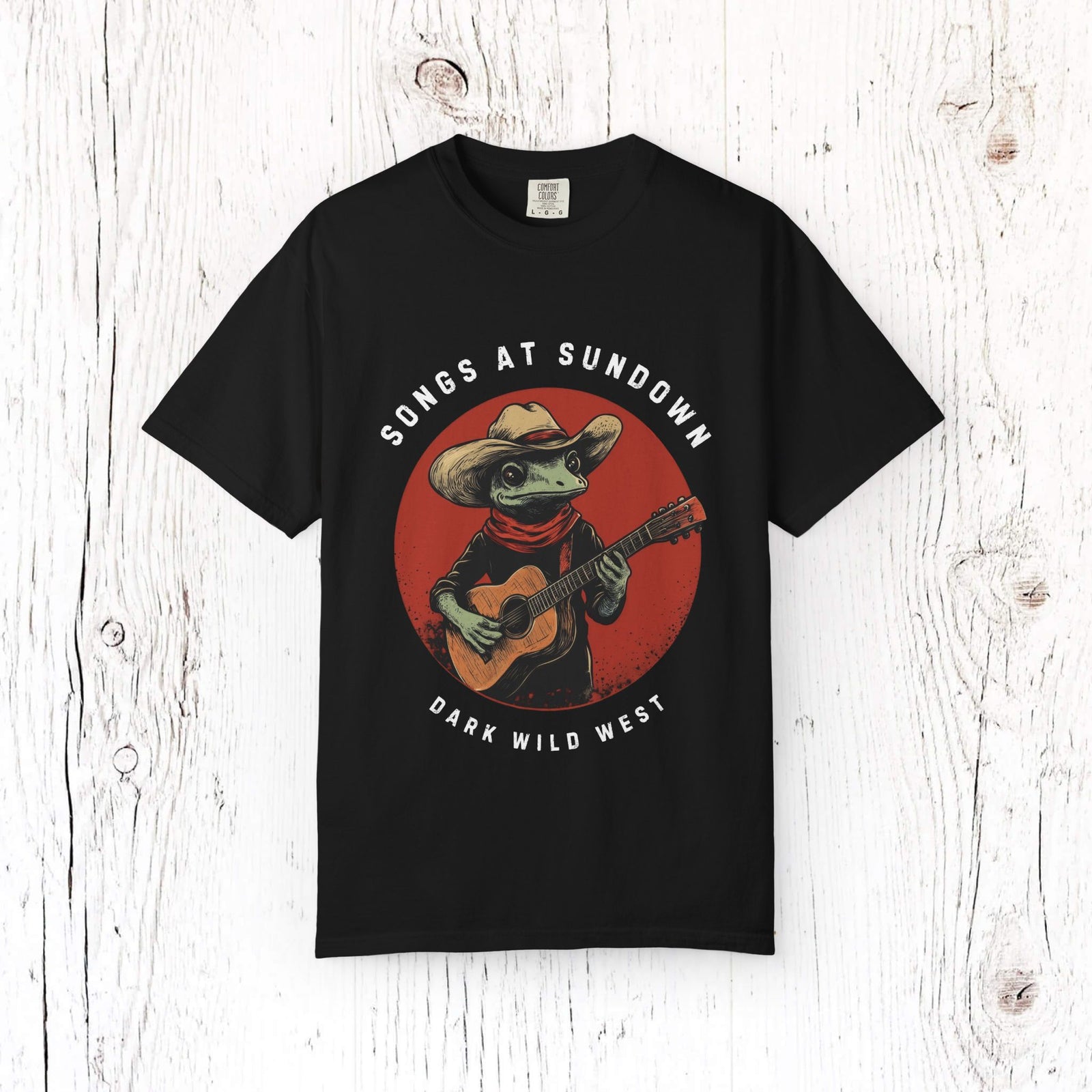 Songs at Sundown Cowboy Frog – DarkWildWest Unisex T-Shirt