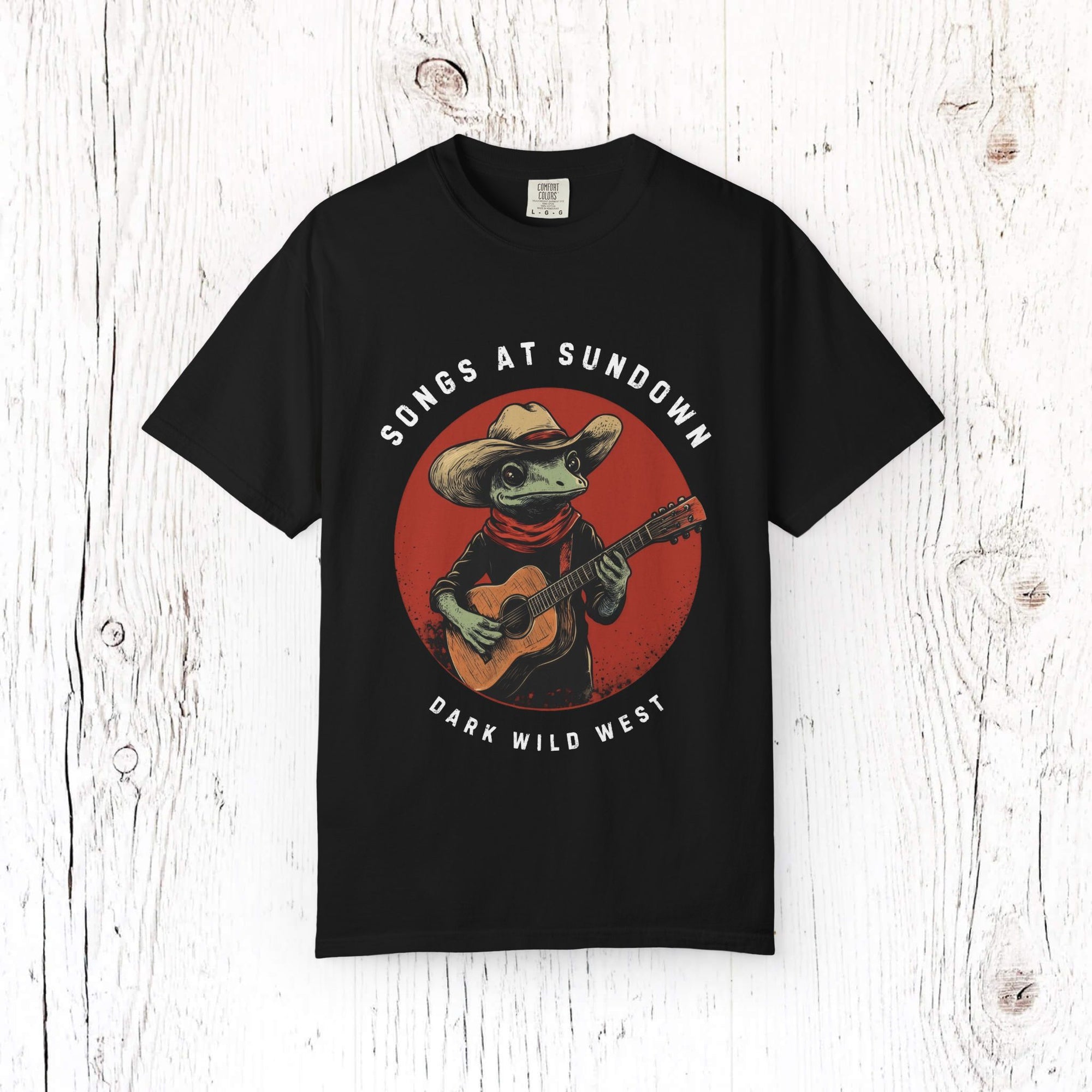 Songs at Sundown Cowboy Frog – DarkWildWest Unisex T-Shirt