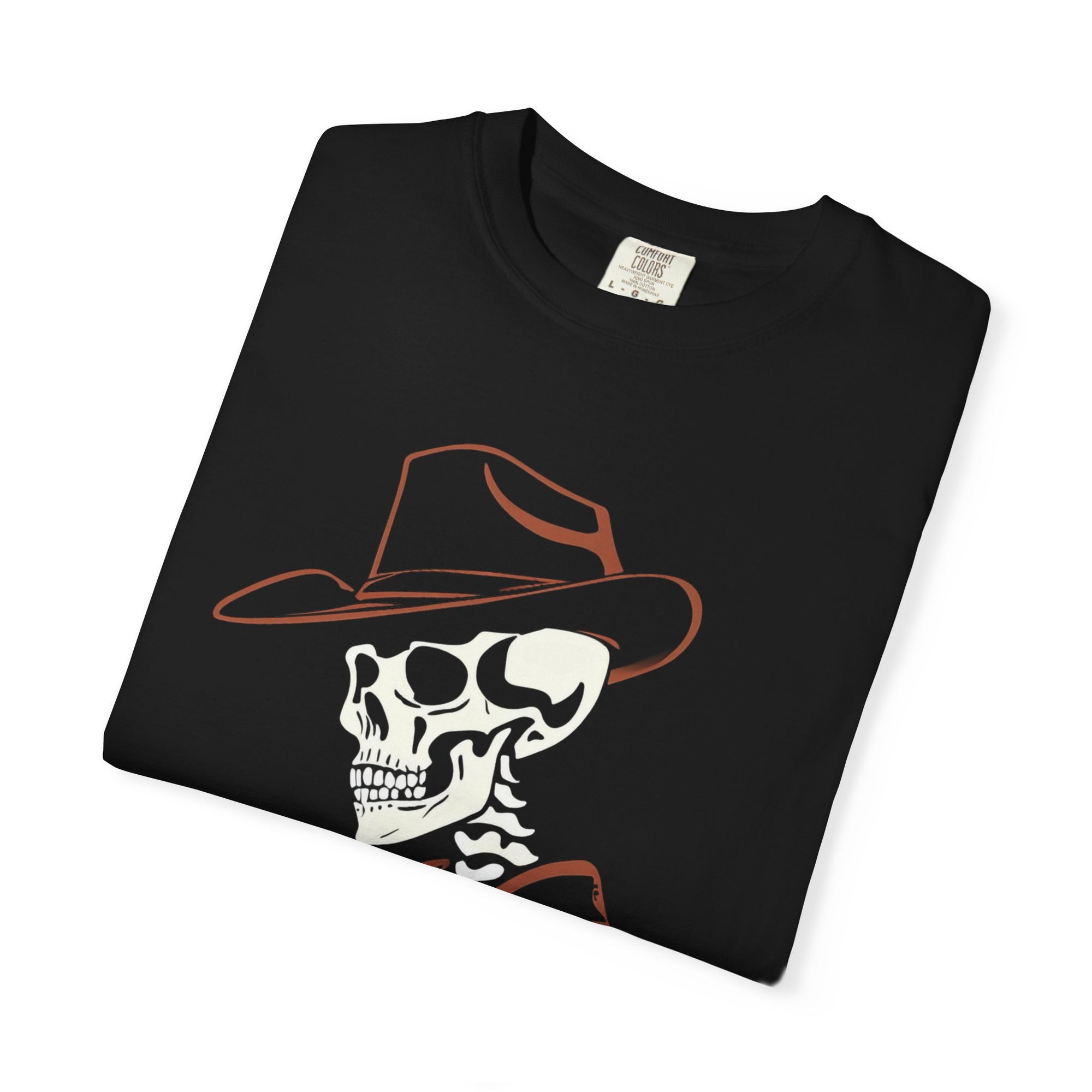 Minimalist Skeleton Cowboy – DarkWildWest Unisex T-Shirt