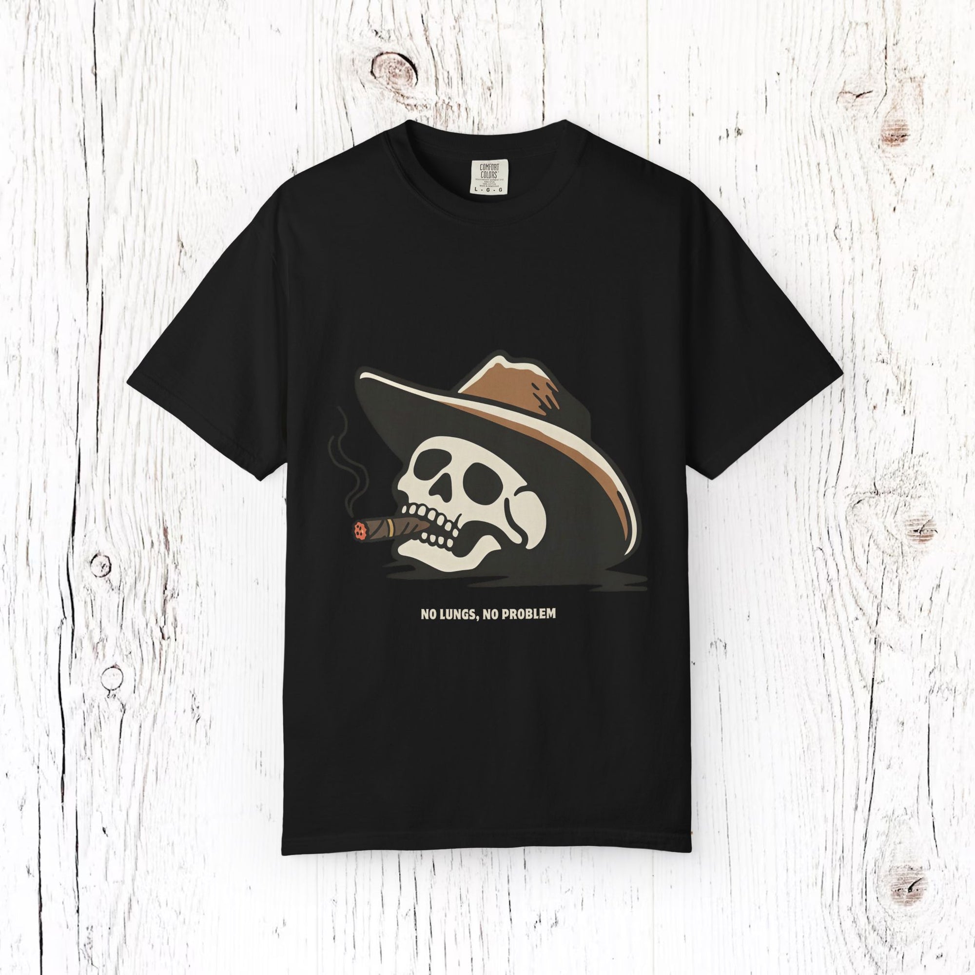 No Lungs, No Problem - Funny Cowboy Skull Unisex T-Shirt