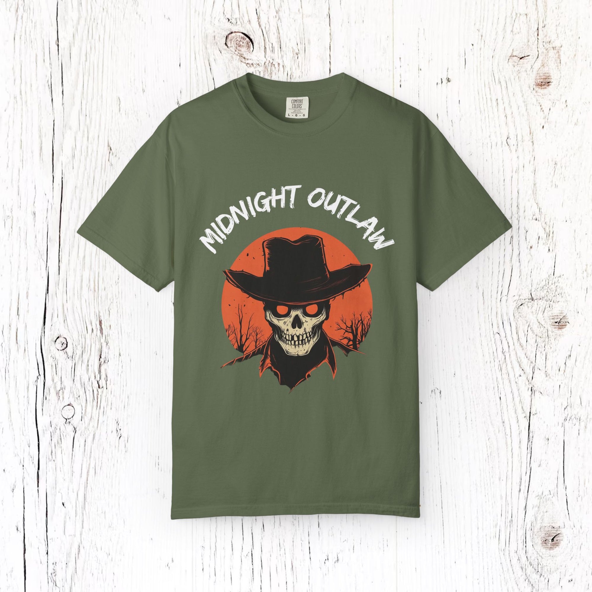 Midnight Outlaw Skull Cowboy T-Shirt – Dark Western Halloween Tee