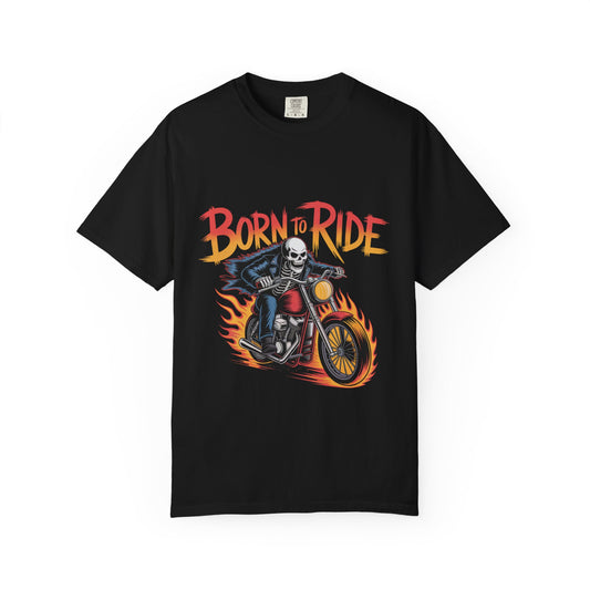 Born to Ride Skeleton Biker – DarkWildWest Unisex T-Shirt