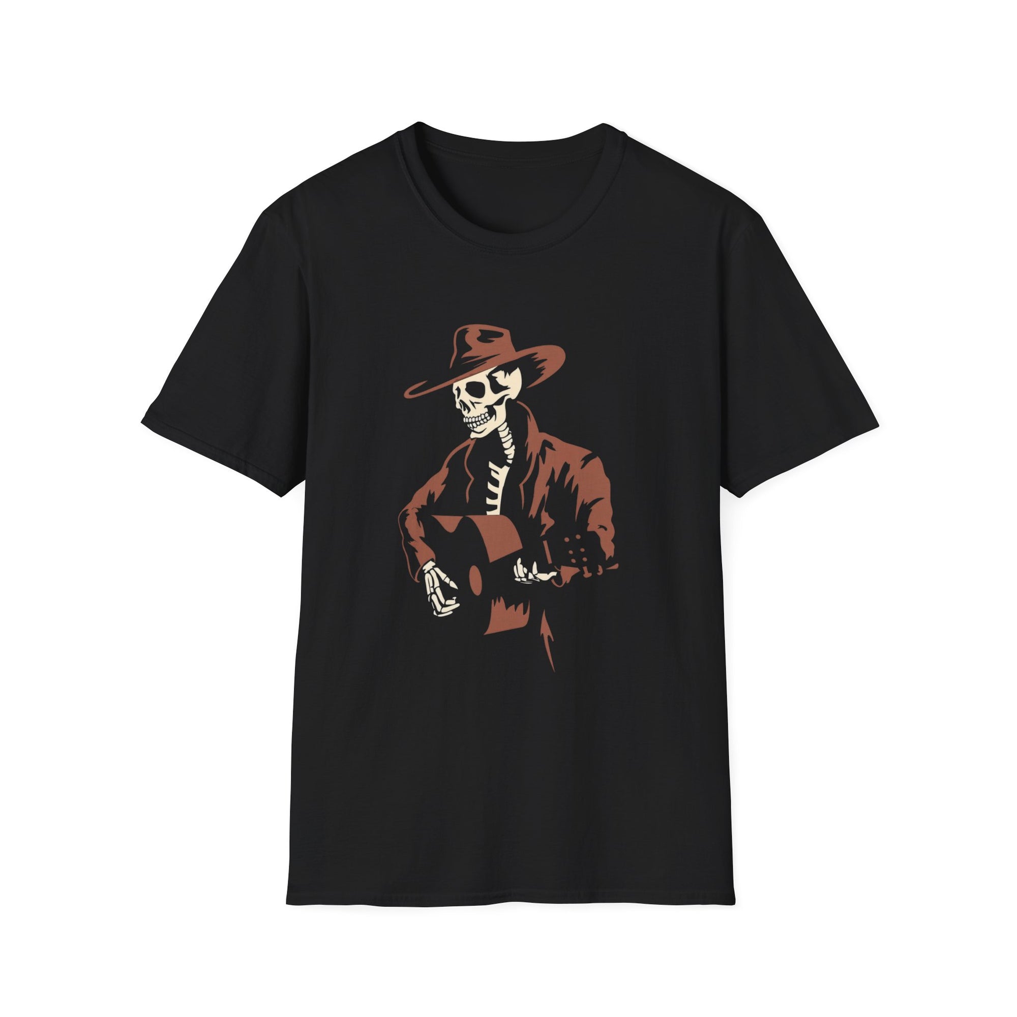 Skeleton Cowboy Playing Guitar – DarkWildWest Unisex T-Shirt