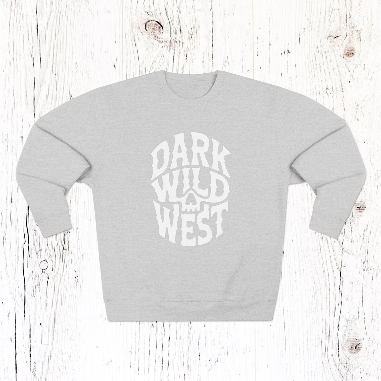 Dark Wild West Skull Logo Sweatshirt – Western Outlaw Streetwear Crewneck