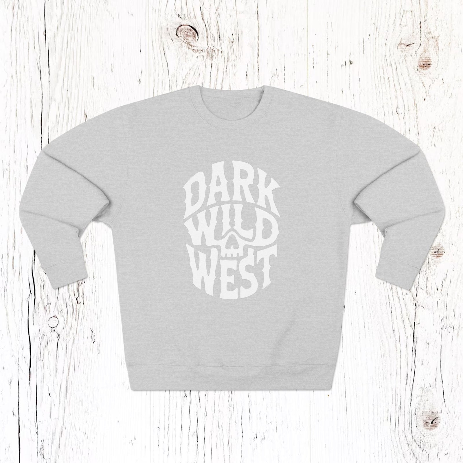Dark Wild West Skull Logo Sweatshirt – Western Outlaw Streetwear Crewneck
