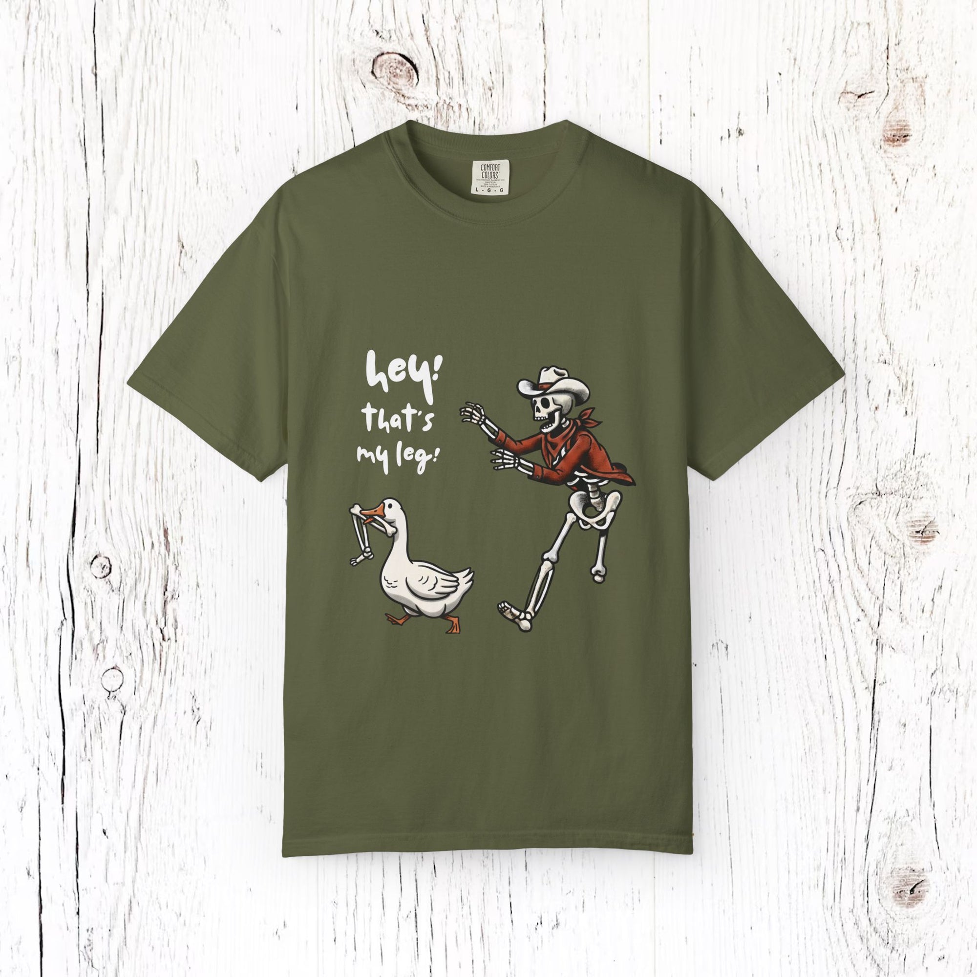 Hey! That’s My Leg! Skeleton Cowboy Funny Halloween Unisex T-Shirt