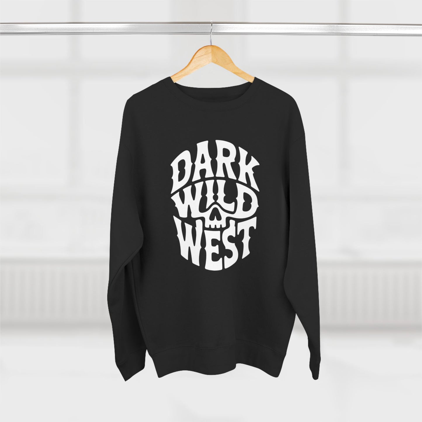 Dark Wild West Skull Logo Sweatshirt – Western Outlaw Streetwear Crewneck