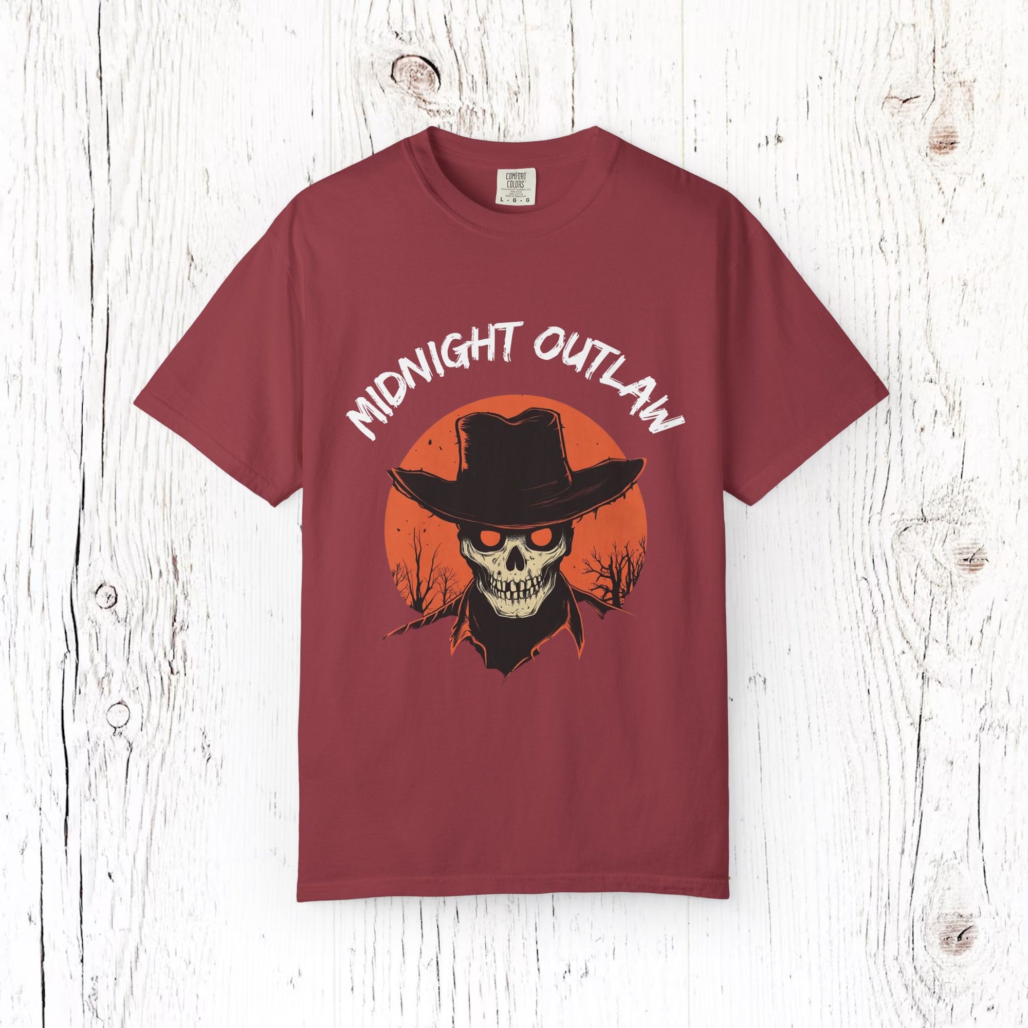 Midnight Outlaw Skull Cowboy T-Shirt – Dark Western Halloween Tee