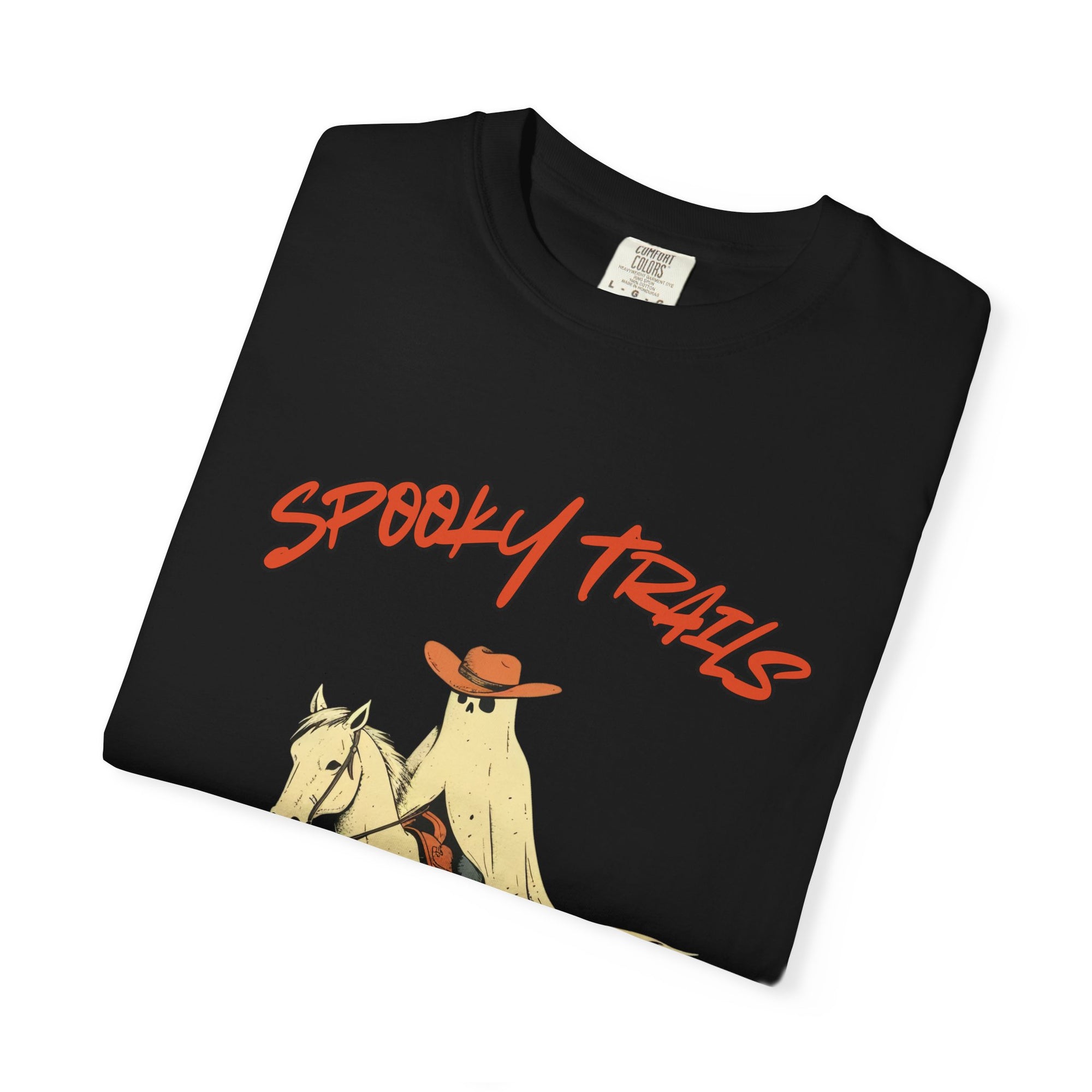 Spooky Trails Cowboy Ghost T-Shirt – Western Halloween Horse Rider Tee
