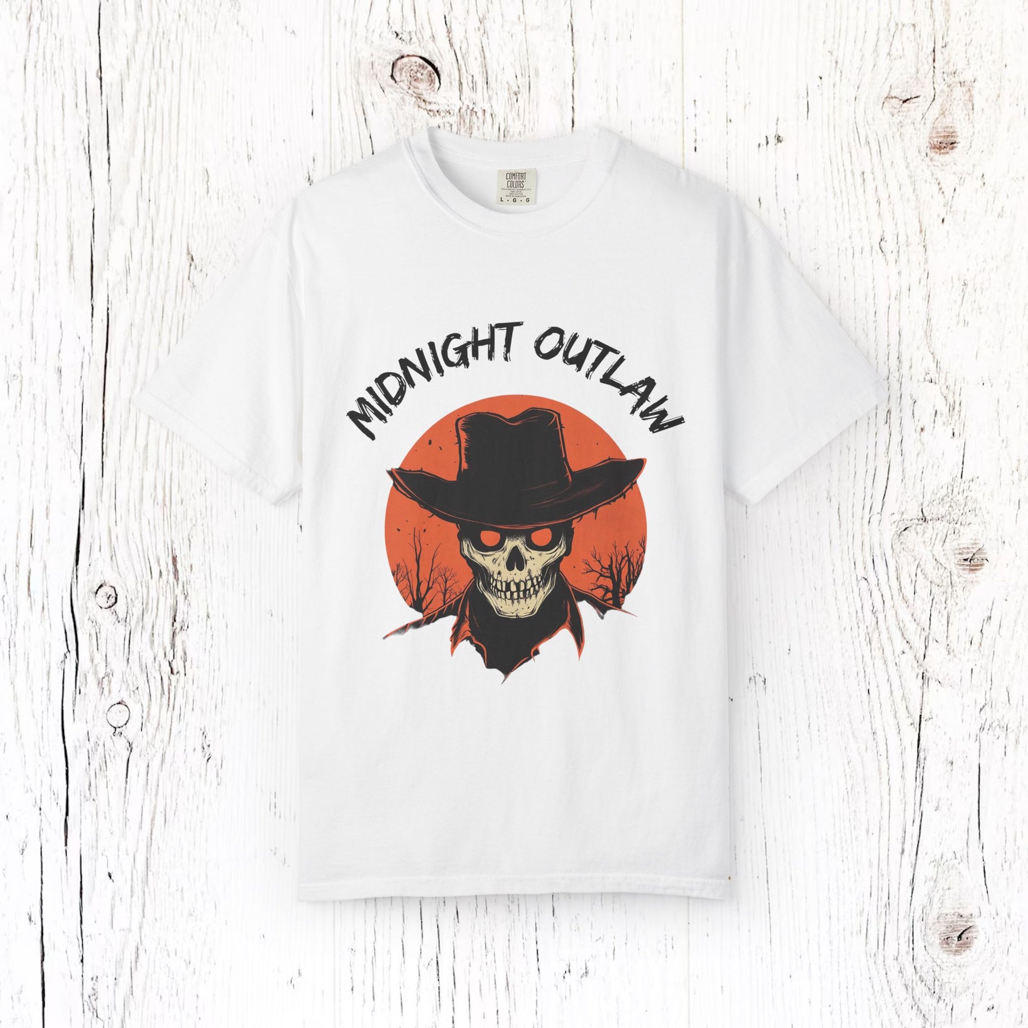 Midnight Outlaw Skull Cowboy T-Shirt – Dark Western Halloween Tee