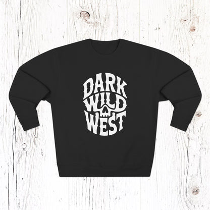 Dark Wild West Skull Logo Sweatshirt – Western Outlaw Streetwear Crewneck