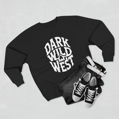 Dark Wild West Skull Logo Sweatshirt – Western Outlaw Streetwear Crewneck