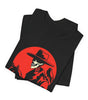 Skeleton Cowboy with Horse & Crow – DarkWildWest Unisex T-Shirt