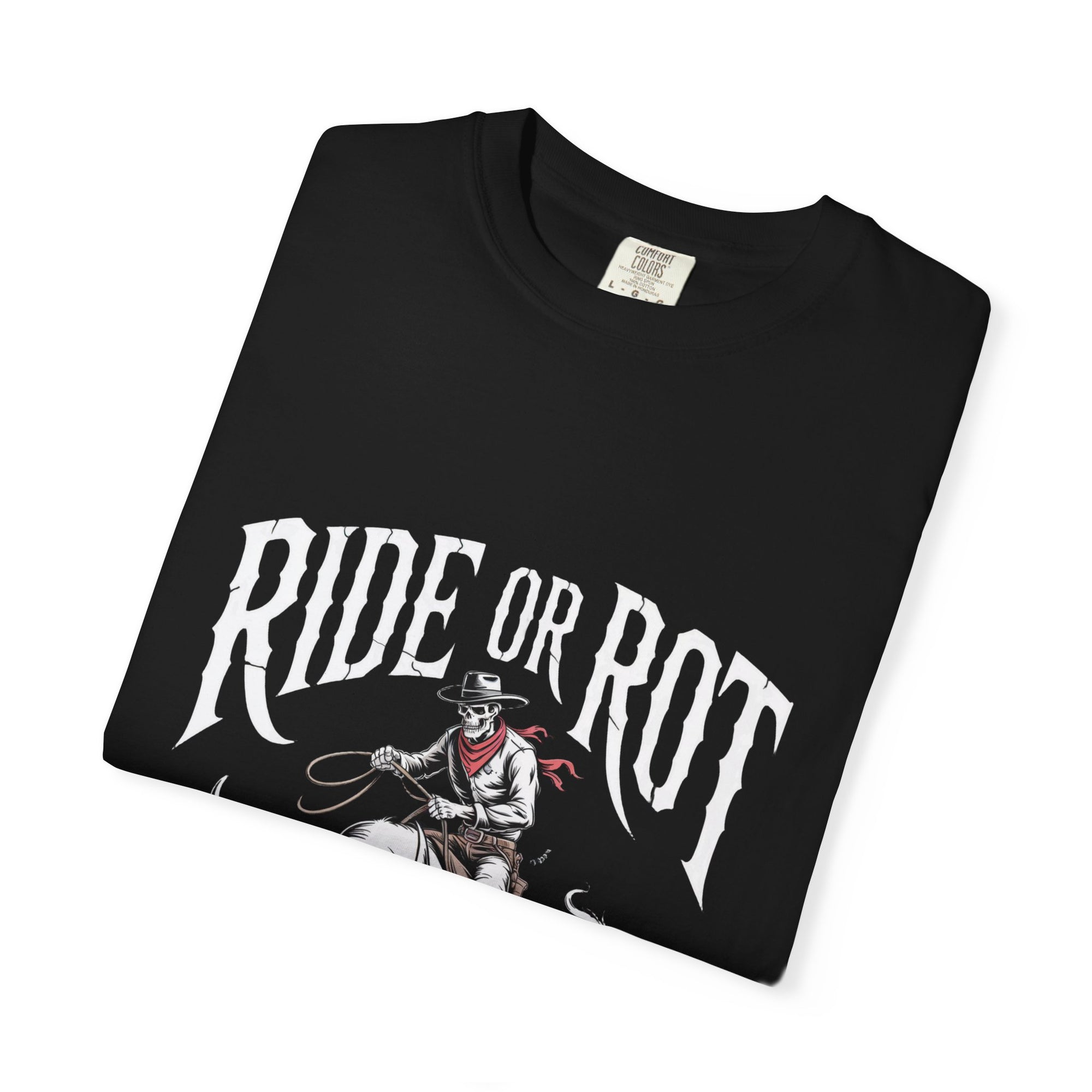 Ride or Rot Skeleton Cowboy – DarkWildWest Unisex T-Shirt