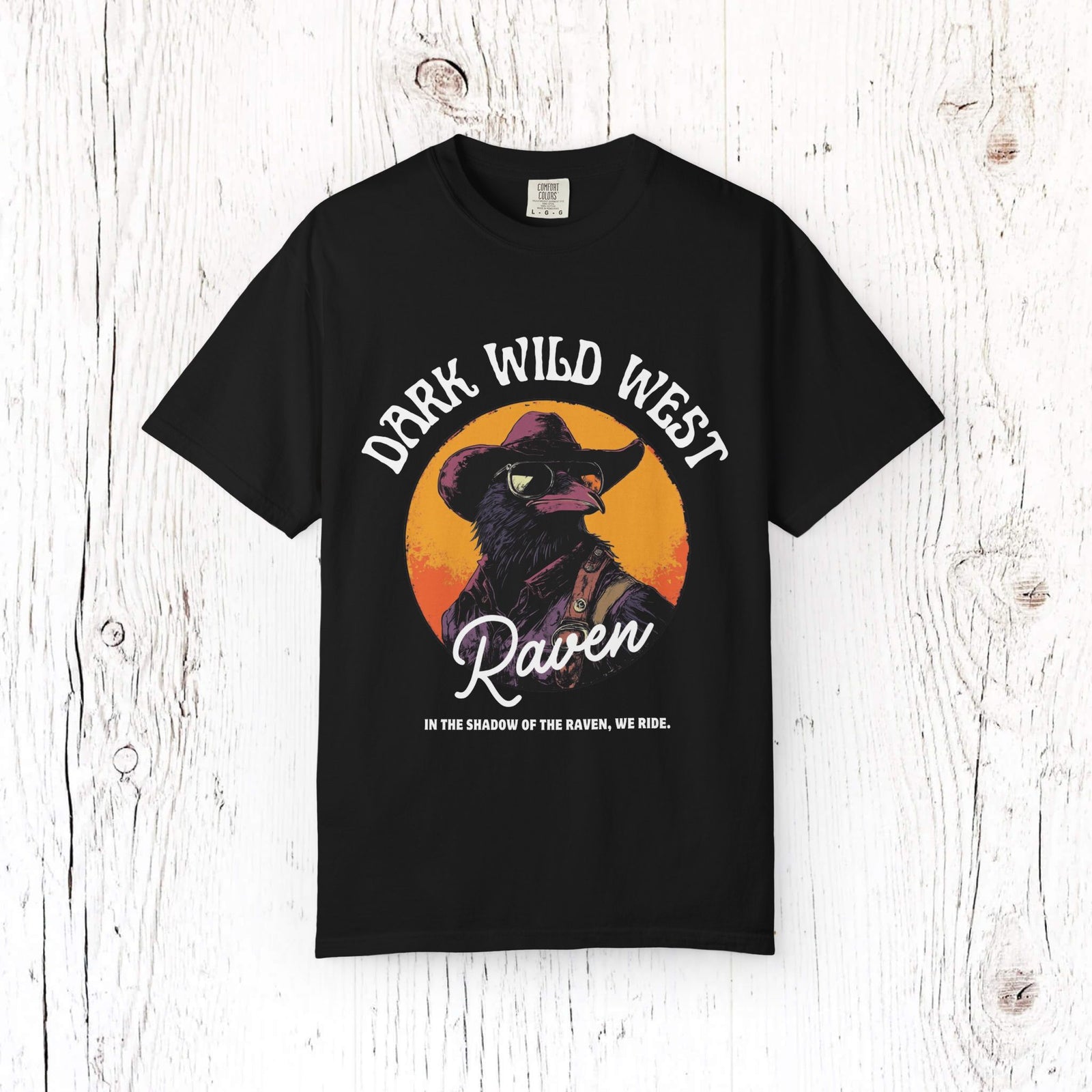 Raven Cowboy Shadow – DarkWildWest Unisex T-Shirt