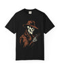 Skeleton Cowboy with Revolver Graphic Tee – DarkWildWest Unisex T-Shirt