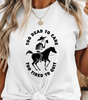 Too Dead To Care - Too Tired To Quit Shirt, Skeleton Cowboy Coffee Tee