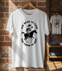 Too Dead To Care - Too Tired To Quit Shirt, Skeleton Cowboy Coffee Tee