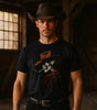 Smoking Skeleton Cowboy Graphic Tee – DarkWildWest Unisex T-Shirt