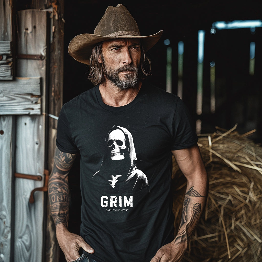 The Reaper - Grim Gothic Outlaw - DarkWildWest Unisex T-Shirt