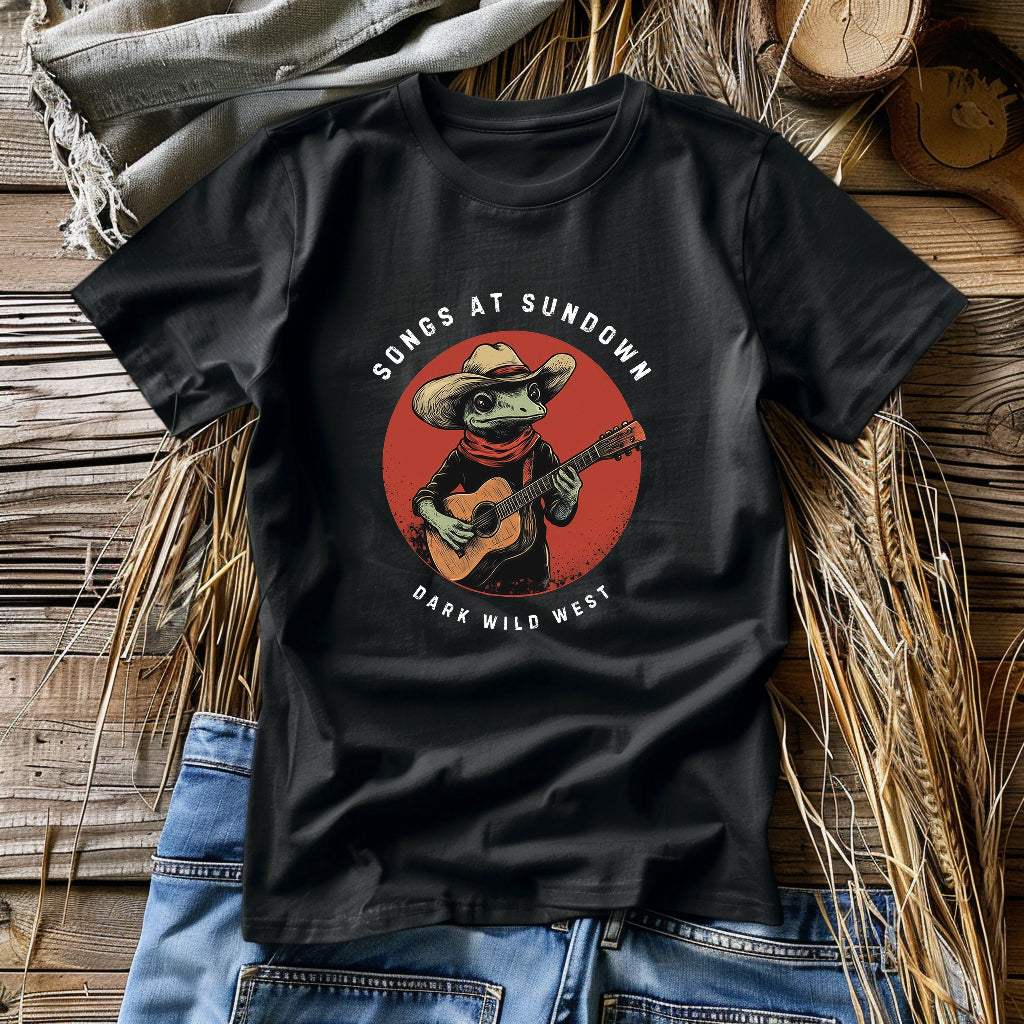Songs at Sundown Cowboy Frog – DarkWildWest Unisex T-Shirt