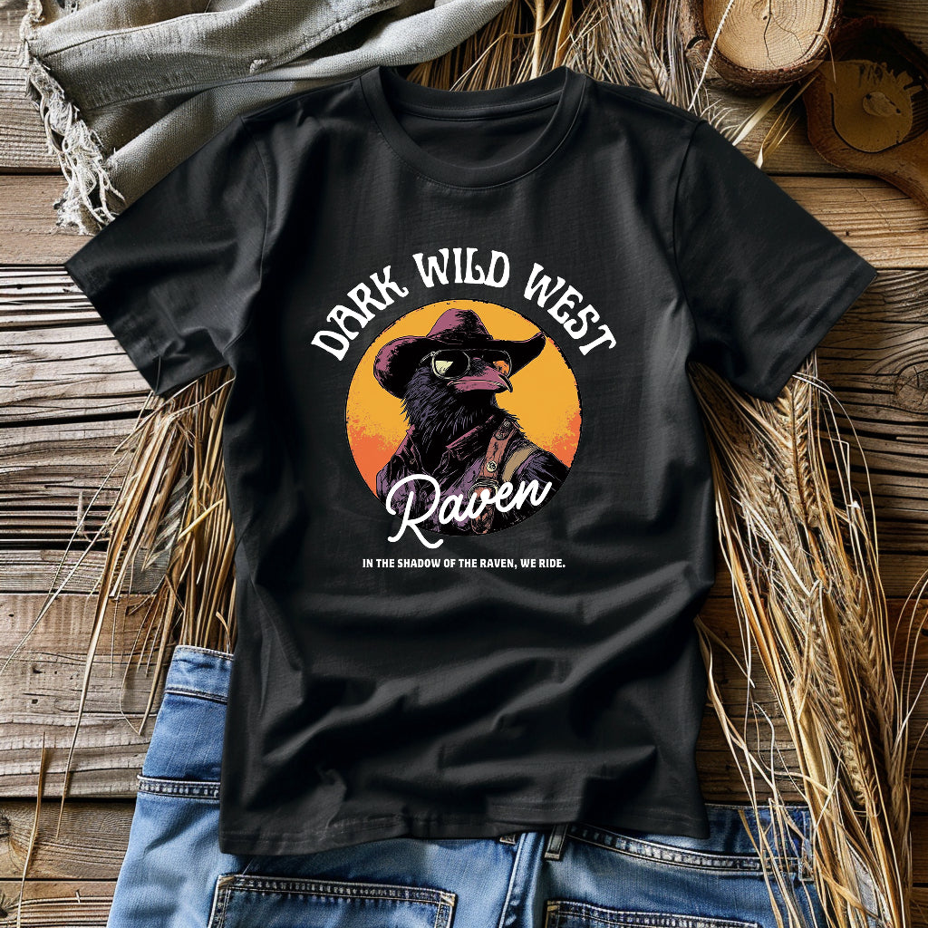 Raven Cowboy Shadow – DarkWildWest Unisex T-Shirt