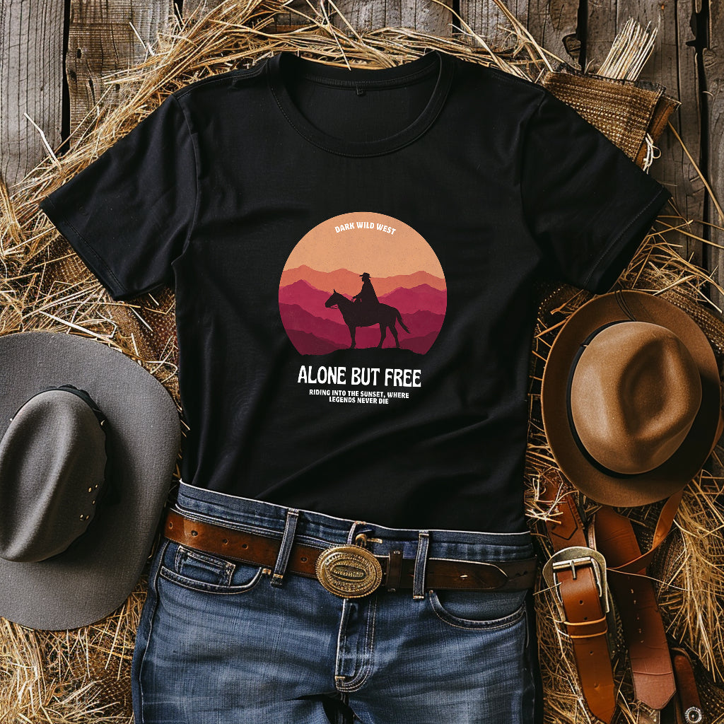Ride Into the Sunset Cowboy - DarkWildWest Unisex T-Shirt