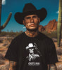 Outlaw Skeleton Cowboy with Raven - DarkWildWest Unisex T-Shirt