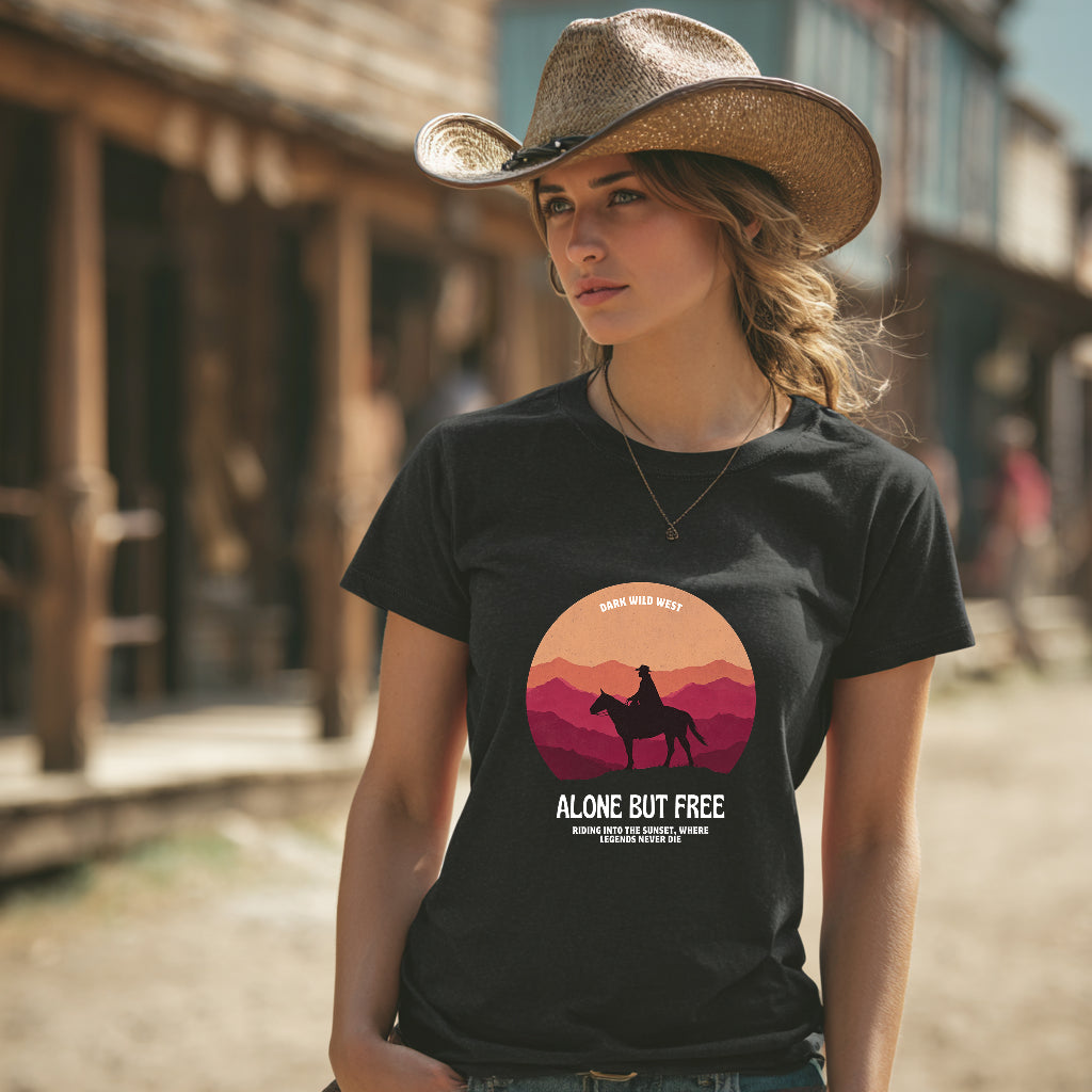 Ride Into the Sunset Cowboy - DarkWildWest Unisex T-Shirt