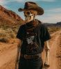 Minimalist Skeleton Cowboy – DarkWildWest Unisex T-Shirt